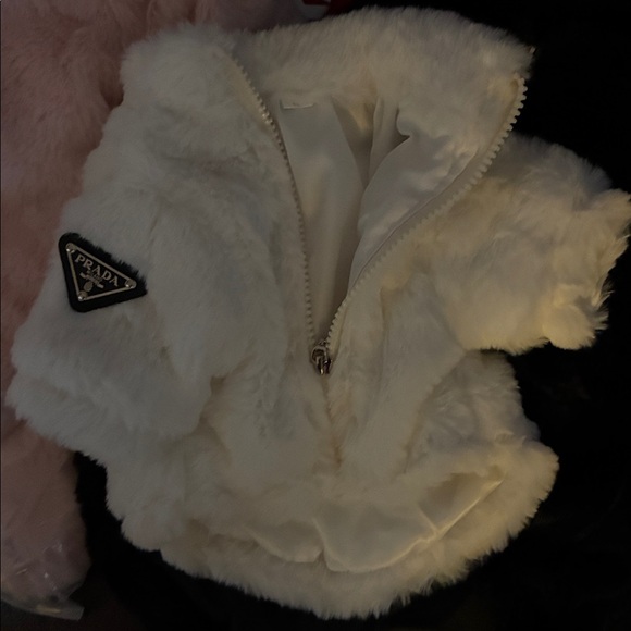 Prada Cream Faux Fur Coat - Picture 1 of 3